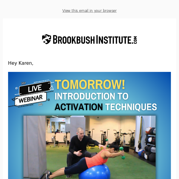 Tomorrow! Introduction to Activation Techniques Webinar
