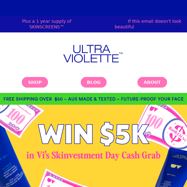 Win $5k in Vi’s Skinvestment Day Cash Grab 💚