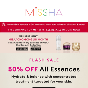 ENDS TODAY! 50% OFF All Essences for Balanced Skin