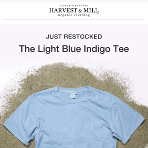 BACK IN: The Light Blue Indigo Crew Tee