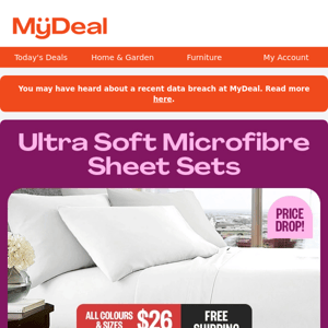 SAVE on Microfibre Sheets | All sizes $26