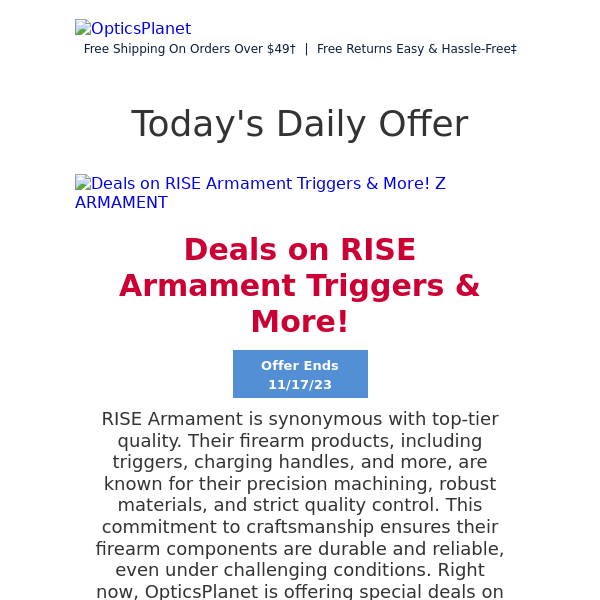 Rise Armament Sale Starts Today!