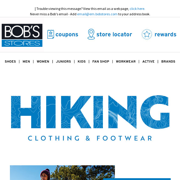 Hiking Clothing & Footwear! save up to 70%