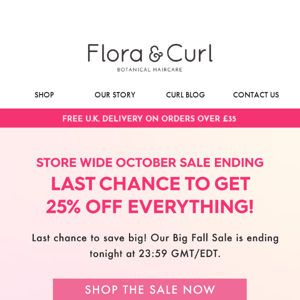 Big fall sale ends tonight! 🚨