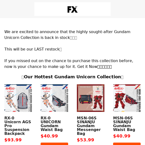 The LAST Gundam Unicorn Collection Restock🔥