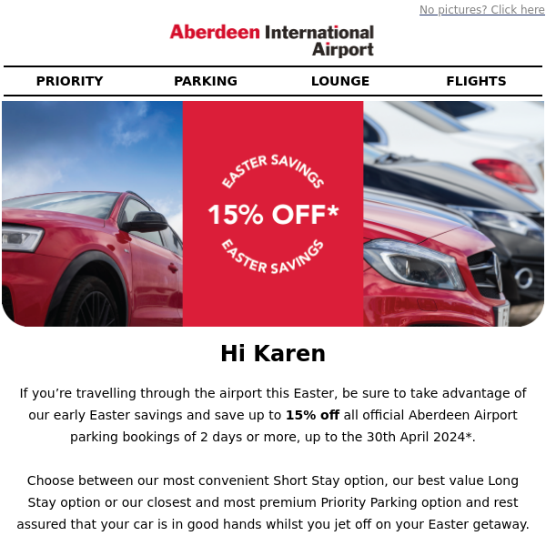 Treat yourself this Easter with up to 15% off Aberdeen Airport parking Aberdeen Airport* 🚗✈️