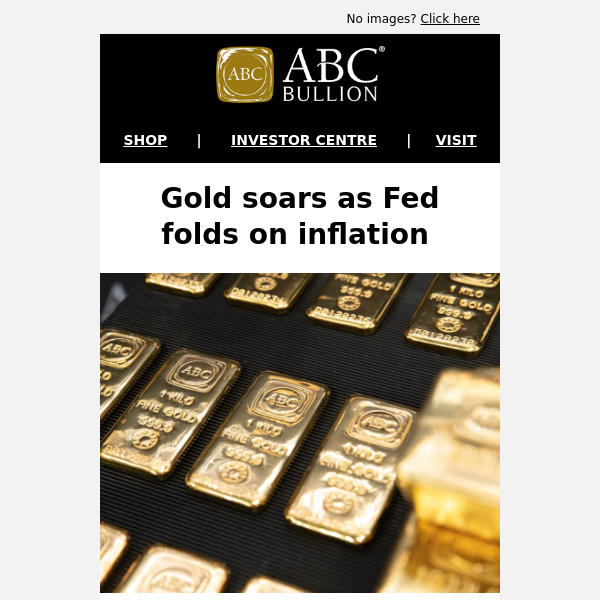 Gold soars as Fed folds on inflation