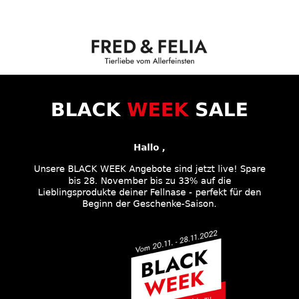 Die BLACK WEEK Angebote sind jetzt live ⚡