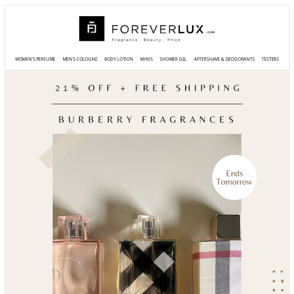 Burberry Fragrance Sale Ends Tonight - ForeverLux