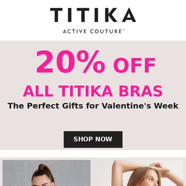 Happy Valentine's Week 💖 20% OFF All Bras | TITIKAACTIVE.CA