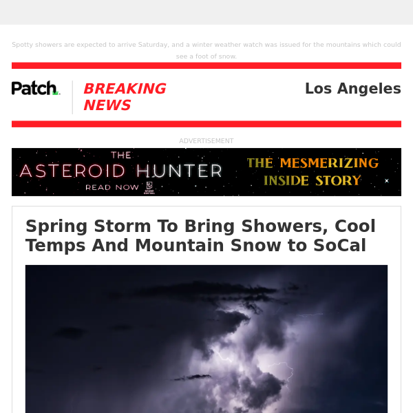 ALERT: Spring Storm To Bring Showers, Cool Temps And Mountain Snow to SoCal – Fri 11:22:06AM