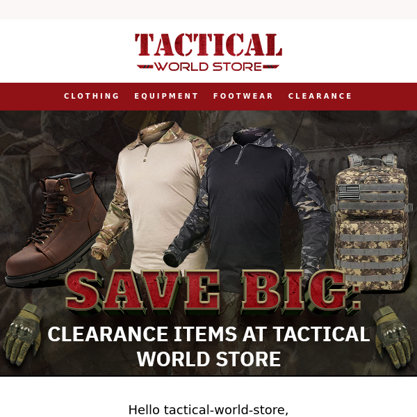 Save Big: Clearance Items at Tactical World Store