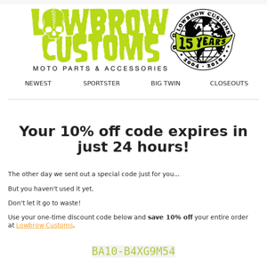 Hurry! Last chance to save 💰 at Lowbrow!