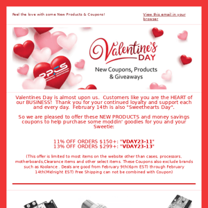 Happy Valentine's Day 2023 from PPCS! Coupons and New Products!