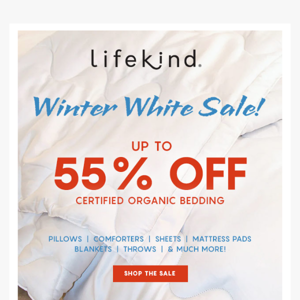 Save up to 55% on Bedding, Mattresses & More!
