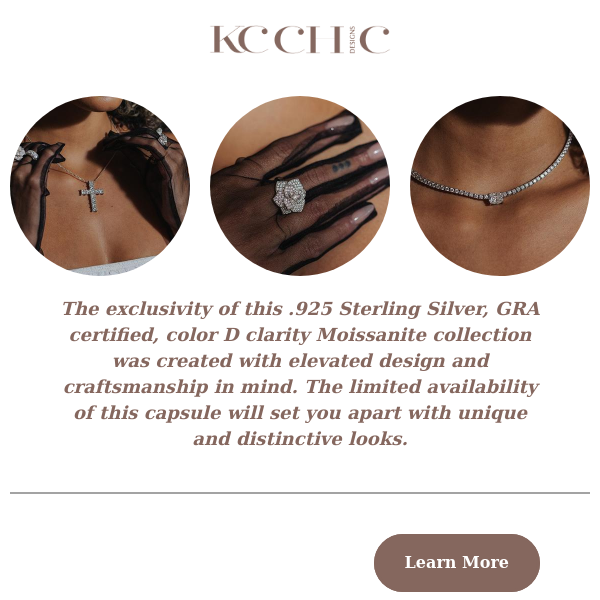 KC Chic Designs .925 Sterling Silver Iconic Floral Moissanite Earrings or Necklace Earrings