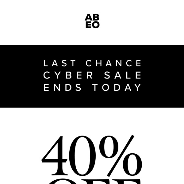 FINAL HOURS : 40% off EVERYTHING