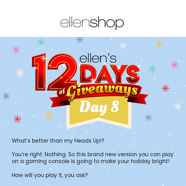 It's Day 8 of 12 Days! The Heads Up! Phones Down Giveaway is here!