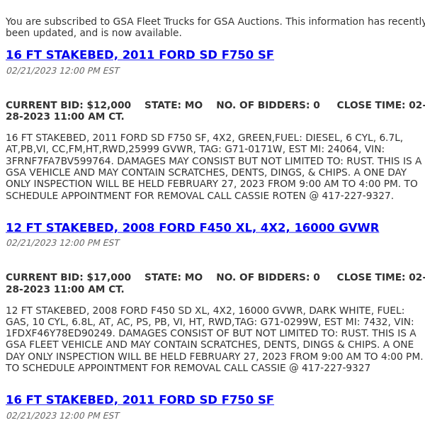 GSA Auctions GSA Fleet Trucks Update