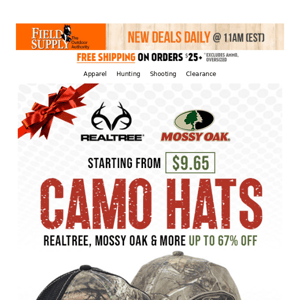 🧢 Sweet caps from Realtree & Mossy Oak up to 67% off!