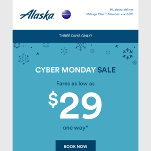 $29 one-way fares mean Cyber Monday is here!