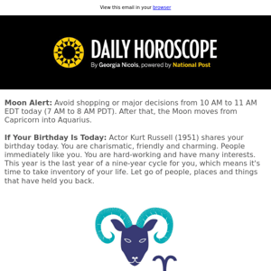 Your horoscope for March 17