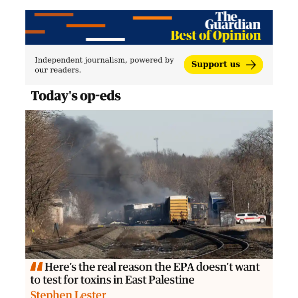 The latest op-eds from the Guardian