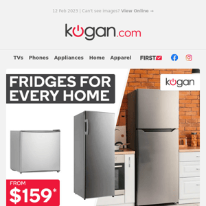 Fridges from $159* - Deals on Top Mount, Bar Fridges & More