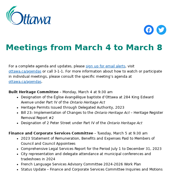 Meetings from March 4 to March 8