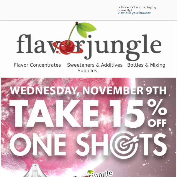 New One Shot & 15% OFF One Shots at FlavorJungle.com