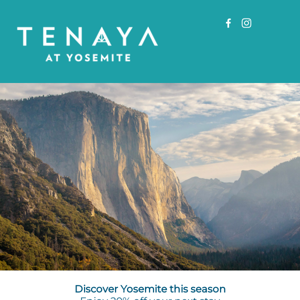 Save 20% on your Spring escape to Yosemite
