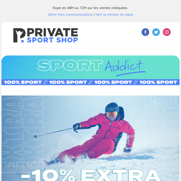 Code RIDE10 👉 -10% extra sur une sélection de marques Ski / Snow !