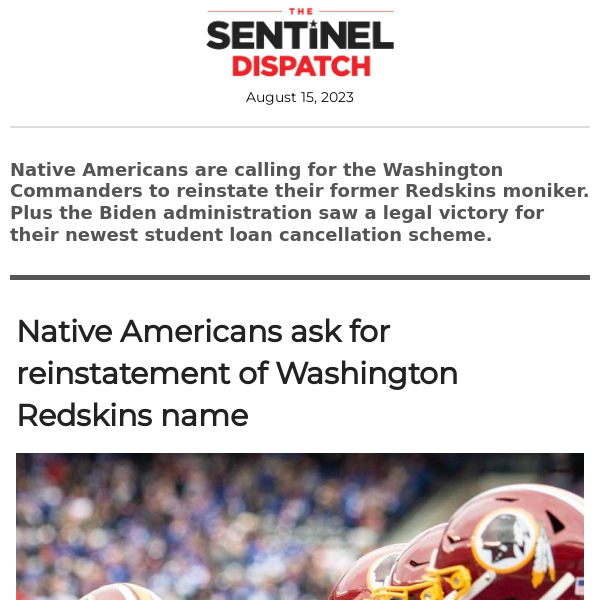 Native American group calls for Washington Commanders to reinstate 'Redskins'  name