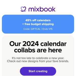 Save 45% on New Calendar Collabs