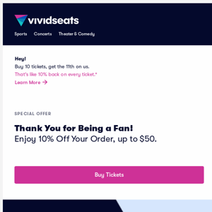 Introducing Vivid Seats Rewards  To get started, download or