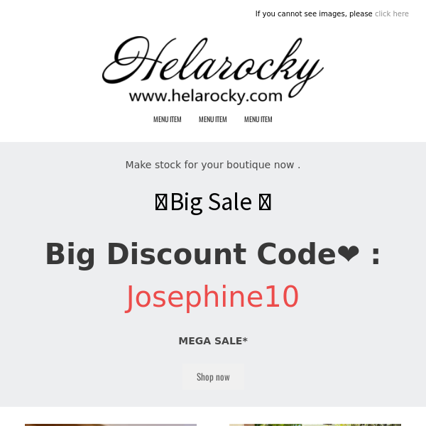 💥Big Sale 💥 Discount code :Josephine10