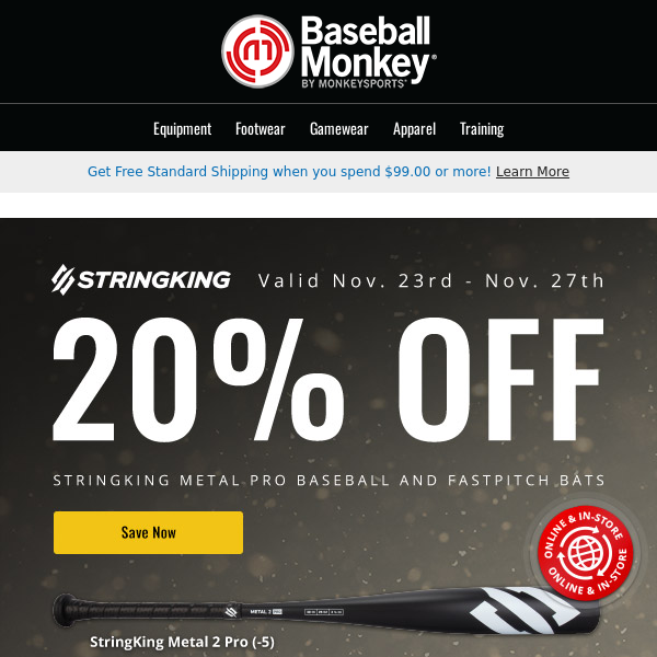 ⏰ Limited Time: 20% Off Select Stringking Bats