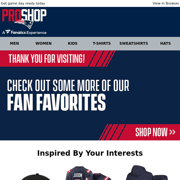 Thanks For Visiting The Official Patriots Shop