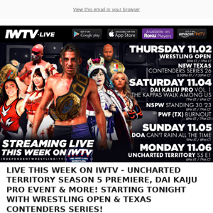 TONIGHT on IWTV - Wrestling Open & Texas Contenders Series!