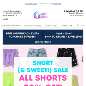 OMG! 50% OFF ALL SHORTS – NO EXCLUSIONS!