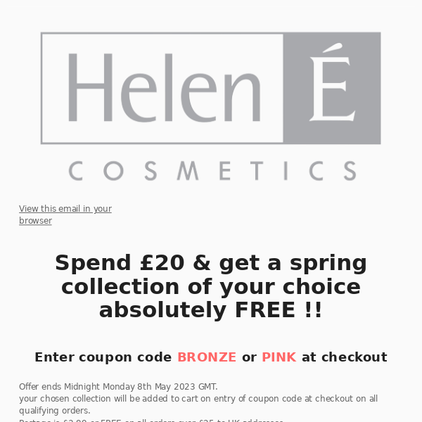 spend £20 and get a spring collection absolutely free