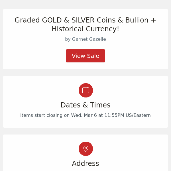 Graded GOLD & SILVER Coins & Bullion + Historical Currency!