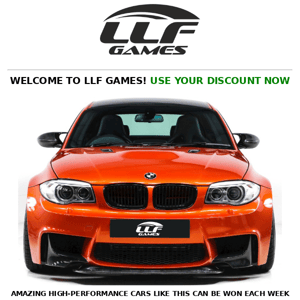 Welcome to the LLF Games family! Here's your welcome discount