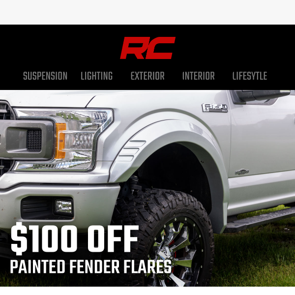 $100 Off Painted Fender Flares