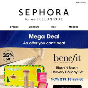 35% off benefit Blush‘n Brush Delivery Holiday Set 