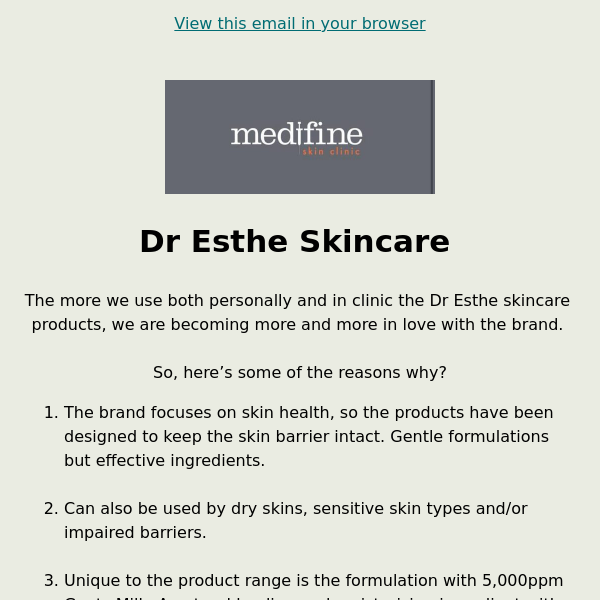 Why we are in LOVE with Dr Esthe skincare