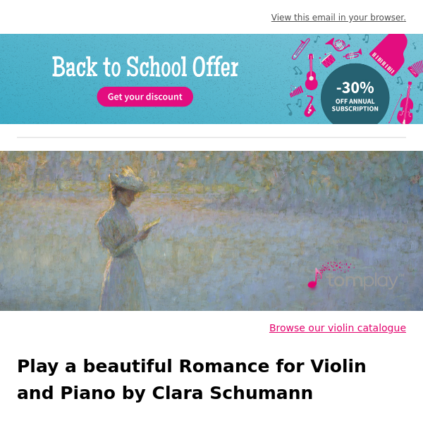 🎻 New sheet music: Play a beautiful Romance by Clara Schumann
