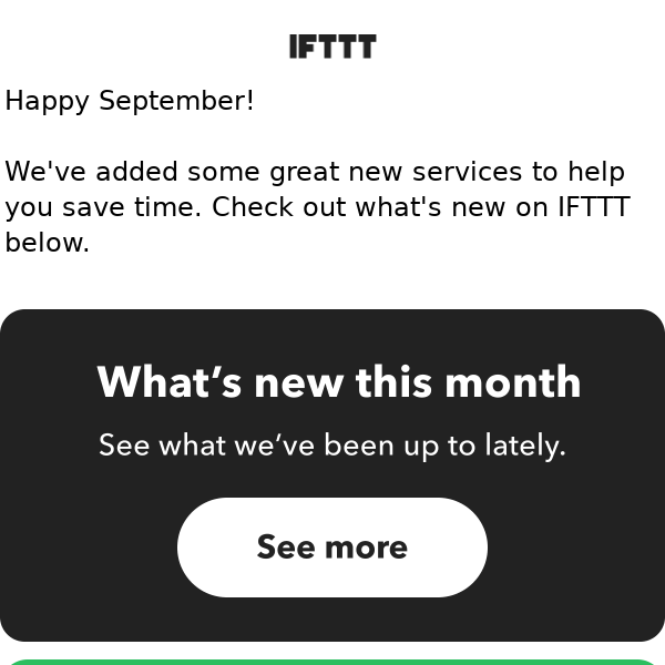 September updates 🎉 New on IFTTT & most loved Applets of August