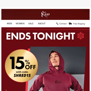 15% OFF Ends Tonight!