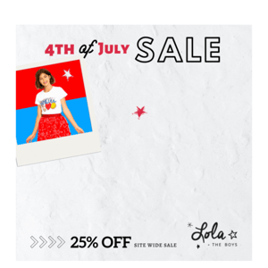 SALE SALE SALE! 25% Off Everything 🇺🇸 ☀️